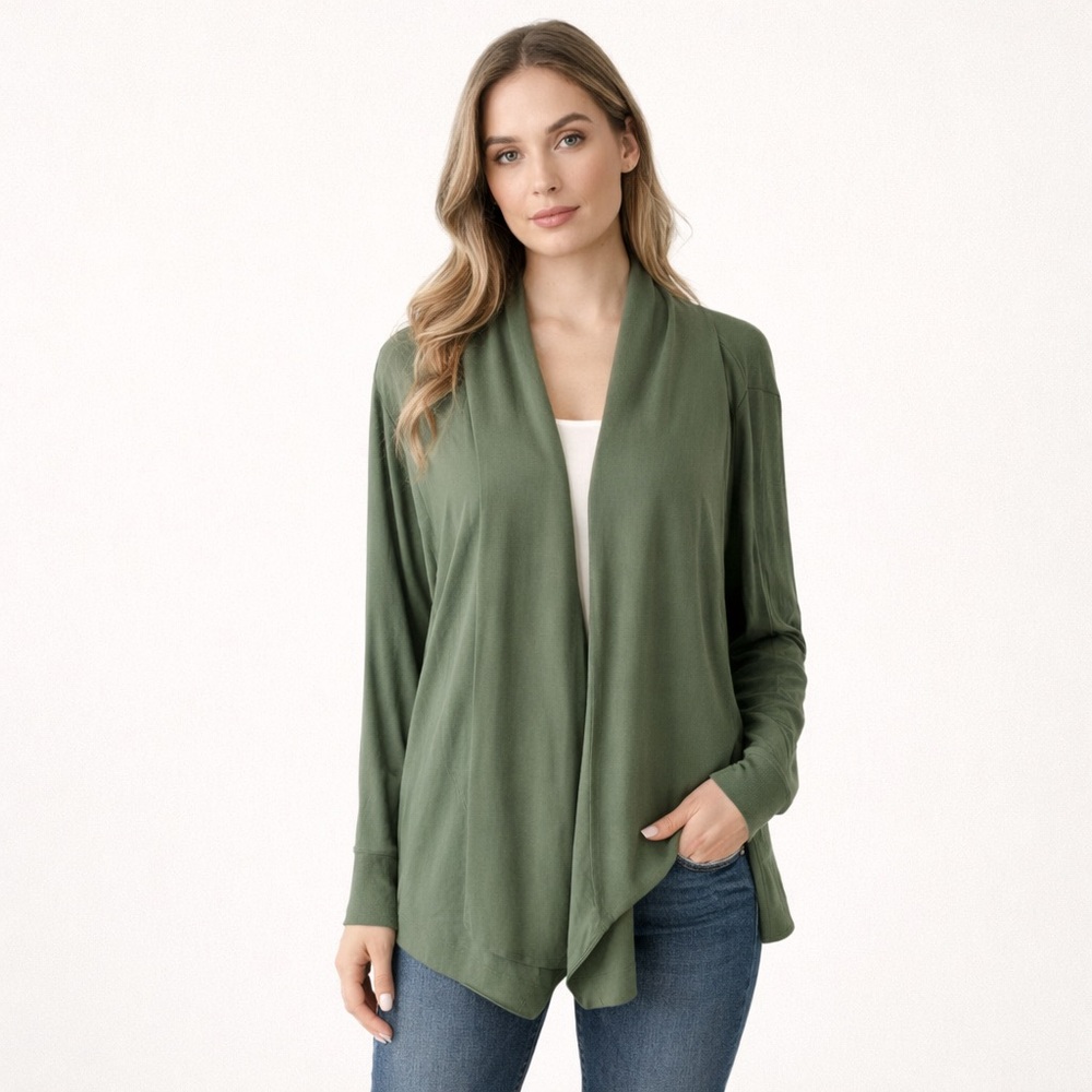 Athleta Forest Green Long Sleeve Cardigan Size Medium